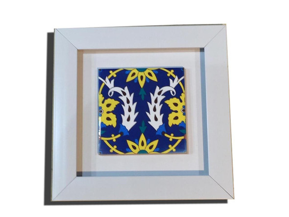 A professional product presentation of the framed printed ceramic tile from a premier UAE art, gift, and home decor supplier.