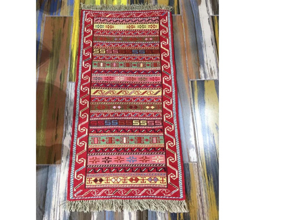 Handmade Handmade Kilim 100x50 Cm Traditional Handmade Kilim | Sophisticated Middle Eastern Art & Home Anchor - Luxury Handcrafted Art Craftihouse Dubai