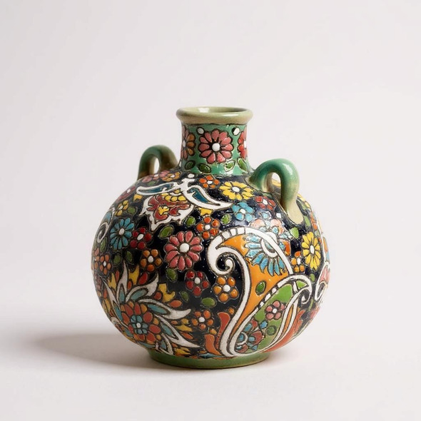 Luxury Handcrafted Earthenware Enamel Vase Premium Design Showcase
