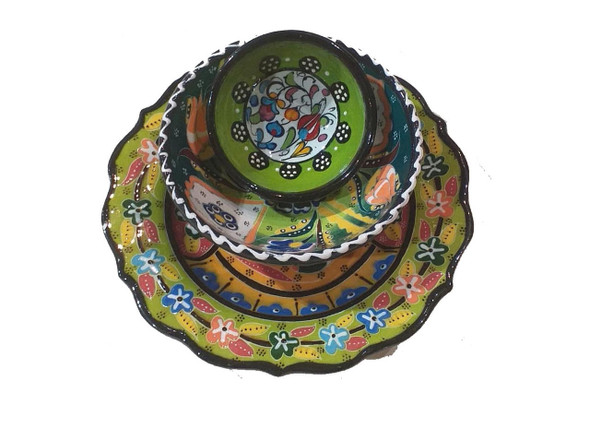 Handcrafted Green desert serving set | Premium Luxury Decor - Luxury Handcrafted Art Craftihouse Dubai
