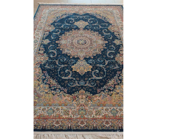 Luxury Blue Pattern Carpet 300x200 Cm Machine Made Acrylic Carpet Machine Made Rug Premium Design Showcase