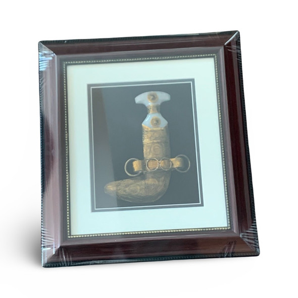Jambiya Frame Golden Color Authentic | Artisan Home Decor | Unique Middle Eastern Piece - Luxury Handcrafted Art Craftihouse Dubai