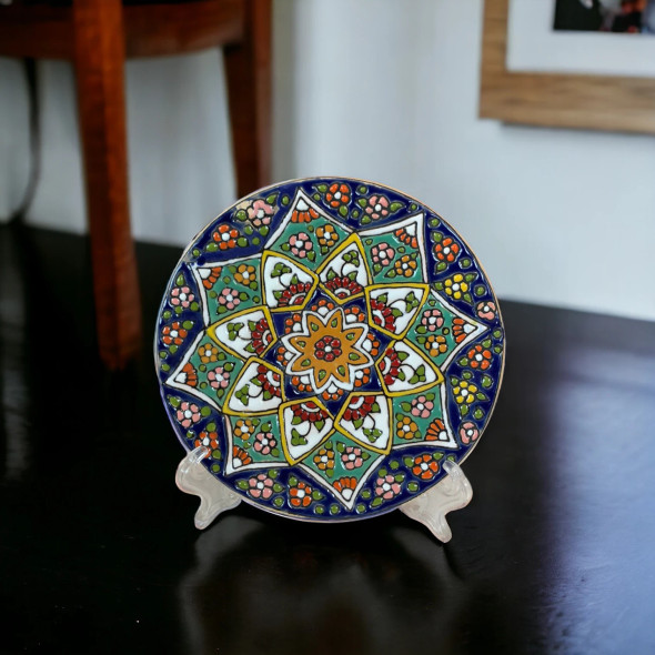 Andalusian style earthenware wall plate 15cm handcrafted ceramic home decor gift