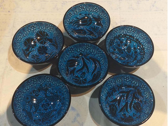 Luxury Premium Set of 6 Turkish Meze Ceramic Bowls Premium Design Showcase