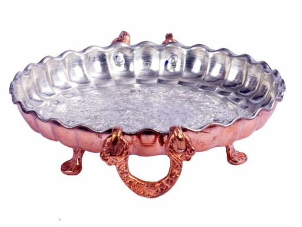 Copper Tray 23 Cm | Luxury Heritage Gift & Cultural Souvenir - Luxury Handcrafted Art Craftihouse Dubai