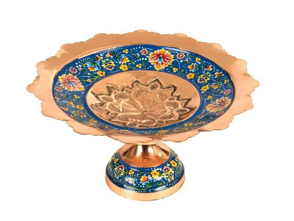 Handcrafted Artisan hand painted pedestal copper Lifestyle Visual