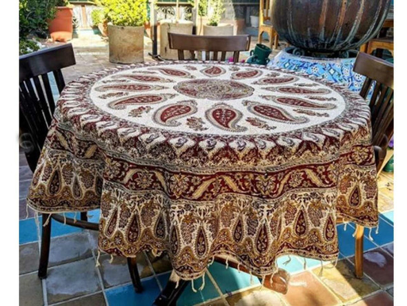 Luxury Artisan Round Table cloth cotton Premium Design Showcase