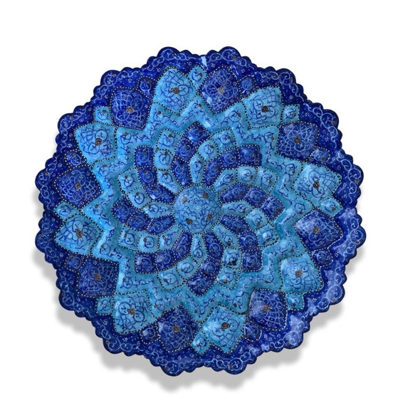 A premium 35 cm Meenakari copper plate from Craftihouse, displaying vibrant colors and masterful enamel craftsmanship.