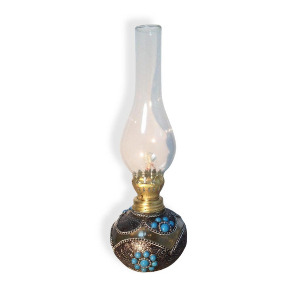 Artificial Jeweled Ornamented Kerosene Lampa | Sophisticated Boutique Accessory | Crafted In Dubai - Luxury Handcrafted Art Craftihouse Dubai
