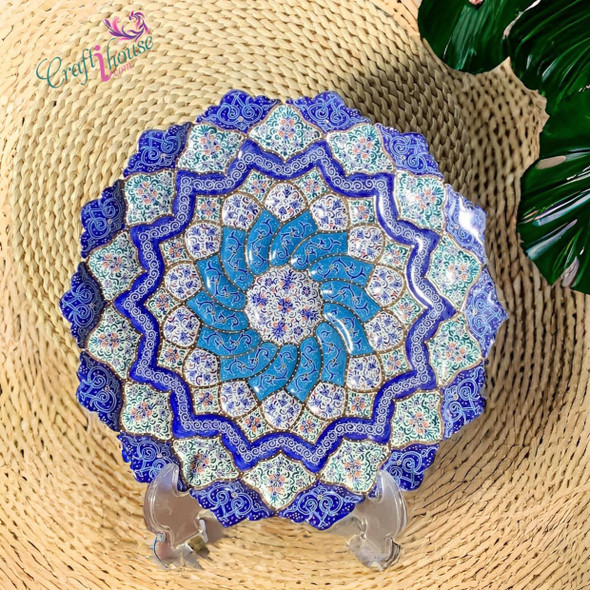 Luxury 30Cm Meenakari Copper Plate Premium Design Showcase