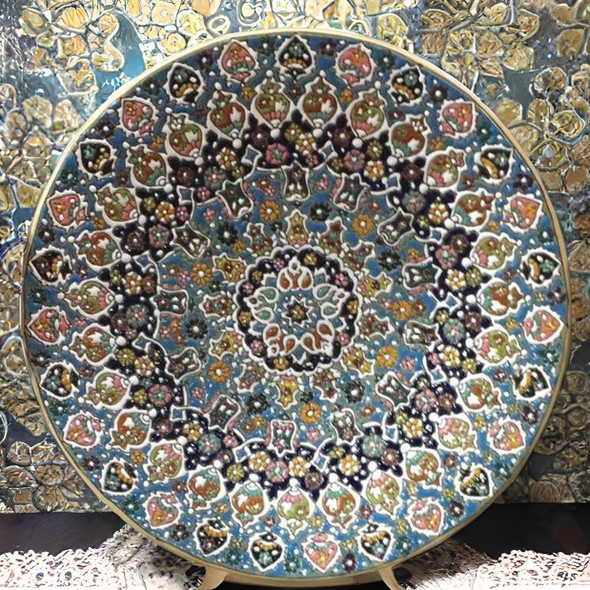 Handcrafted 40cm Exquisite Hand-Painted Earthenware Plate – Luxury Decor - Luxury Handcrafted Art Craftihouse Dubai