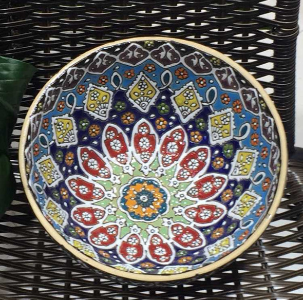 Handcrafted Earthenware serving bowl 20 cm – Luxury Decor - Luxury Handcrafted Art Craftihouse Dubai