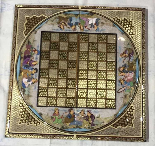 Exclusive Handmade wooden backgammon board and chess set 50x50 Heritage Collection View