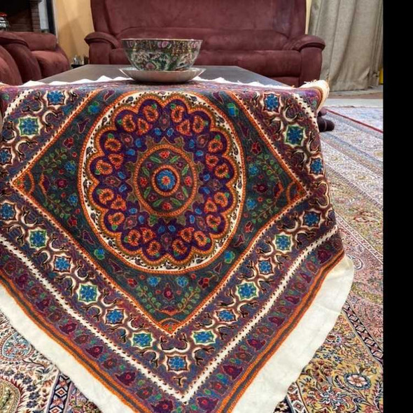 A professional product presentation of the handmade patchwork assorted pattern textile from a premier UAE art, gift, and home decor supplier.
