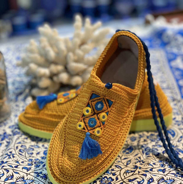 Exclusive Handmade cotton shoes , customized shoes Fine Craftsmanship Detail