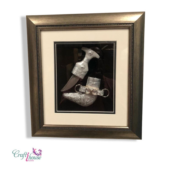 39x34 cm Framed Silver Omani Khanjar, a premium corporate gift