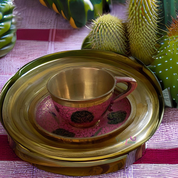 Artisan Artisan Brass coffee cup saucer High-Resolution Product Shot