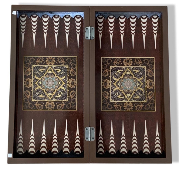 Handcrafted Non Handmade wooden backgammon set 48x48cm Lifestyle Visual