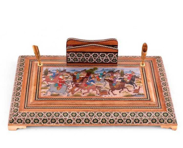 handmade miniature painted Khatamkari pen hoder 20x30cm