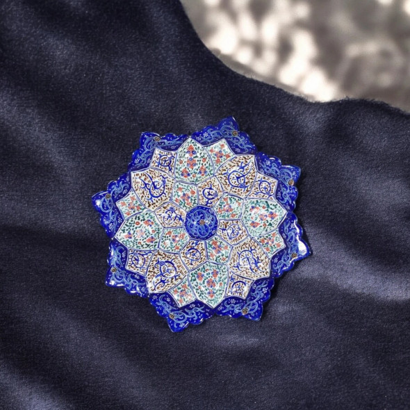 Luxury Persian Minakari Plate 16 cm Premium Design Showcase