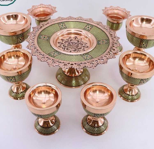 Khatamkari Inlaid Copper Haftseen | Artisan Home Decor | Unique Middle Eastern Piece - Luxury Handcrafted Art Craftihouse Dubai