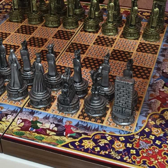 Exclusive NON handmade wooden backgammon and chess set. 48x48 cm Heritage Collection View