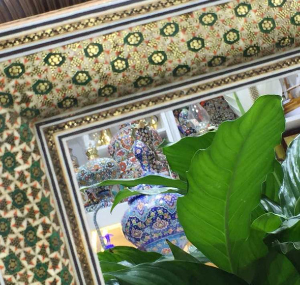 Khatamkari Inlaid Mirror 39x30 | Premium Handcrafted Memento | High-end Gift - Luxury Handcrafted Art Craftihouse Dubai