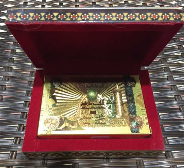 Gold Foil 1000 Dirham Playing | Artisan Home Decor | Unique Middle Eastern Piece - Luxury Handcrafted Art Craftihouse Dubai