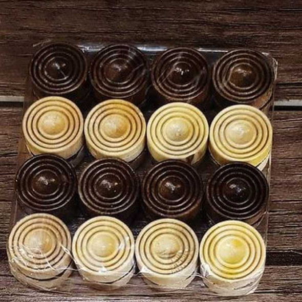 Luxury Handmade 3cm wooden backgammon stones , backgammon chips Premium Design Showcase