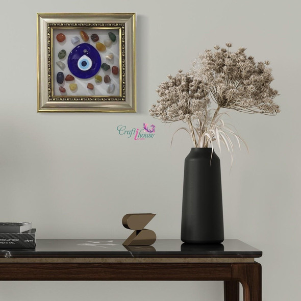 Evil Eye Charm Ornamented With | Artisan Home Decor Piece | Unique Middle Eastern Art - Luxury Handcrafted Art Craftihouse Dubai