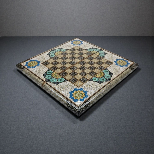 Artisan Luxury Handmade Wooden Backgammon & Chess Board 50x50 cm Luxury Showcase - Dubai