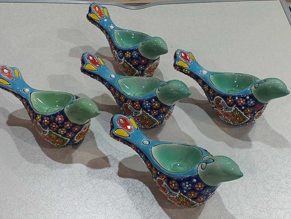 Exclusive Handcrafted Embossed hand painted bird Fine Craftsmanship Detail