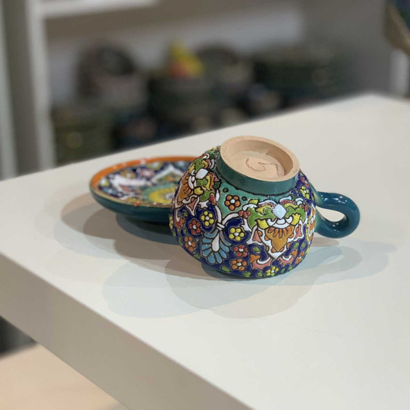 Premium Hand-Painted Ceramic Tea Cup & Saucer Set – Handcrafted Art - Luxury Handcrafted Art Craftihouse Dubai