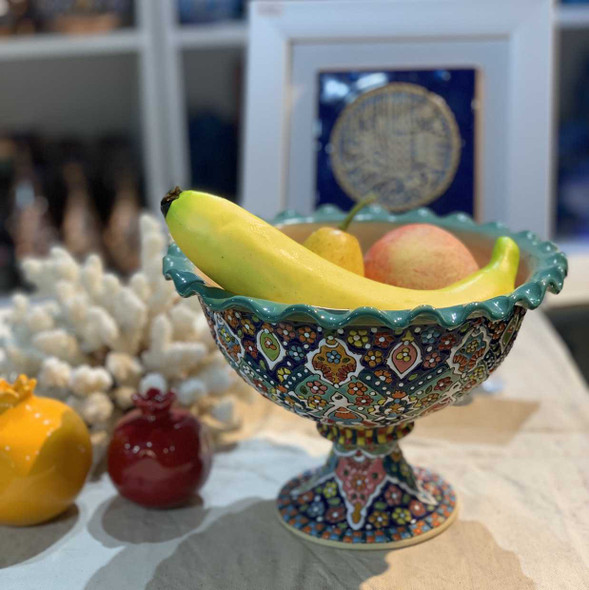 Hand Painted Earthenware Pedestal | Premium Handcrafted Memento | High-end Gift - Luxury Handcrafted Art Craftihouse Dubai