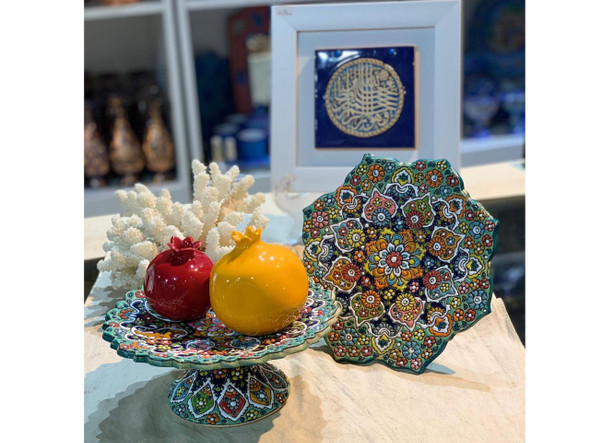 Luxury Exclusive Hand painted Earthenware pedestal serving bowl Premium Design Showcase