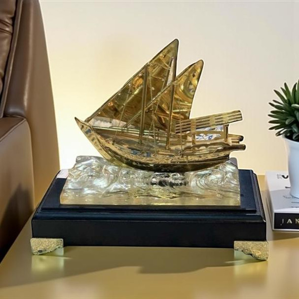 Decorative Gold Plated Dhow Stand Traditional | Artisan Home Decor | Unique Middle Eastern Piece - Luxury Handcrafted Art Craftihouse Dubai