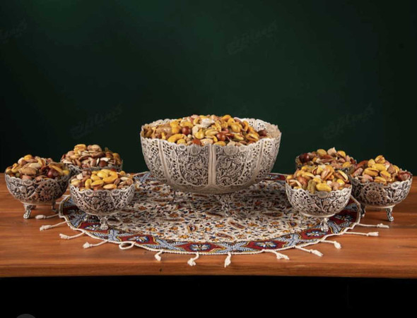 Luxury Hand Engraved Silver Plated Serving Premium Design Showcase