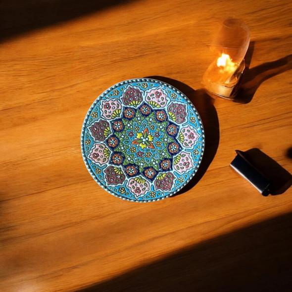 Hand-painted ceramic wall decor plate 16cm enamel art anniversary gift