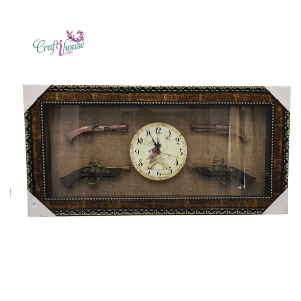 Luxury Decorative hunting guns  clock framed 98x48 cm Premium Design Showcase