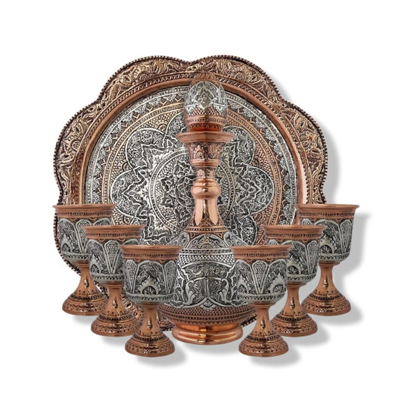 Exclusive Uae Hand Engraved Copper Wine Fine Craftsmanship Detail
