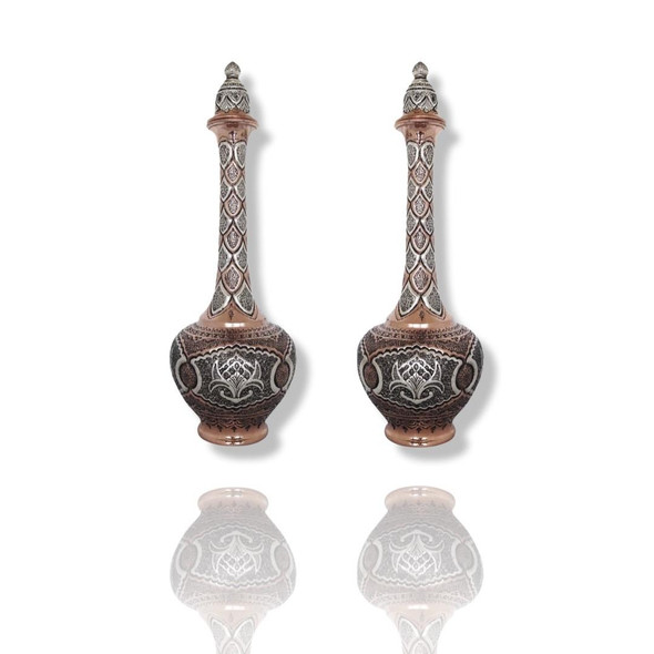 High-quality handcrafted copper art pieces featuring an ornate dual-tone vintage finish for sophisticated home styling.