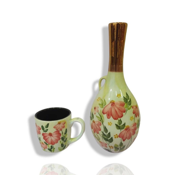  jug and mug 
پارچ سفالی 
 hand painted 
pottery set
دوغ خوری 
شربت خوری 
سفال 