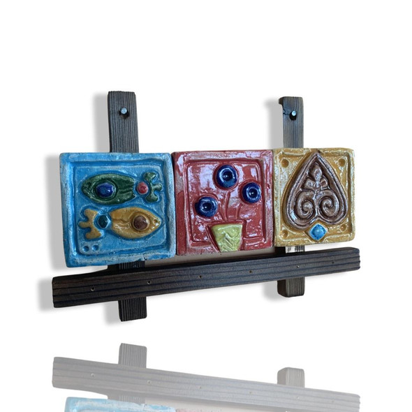Luxury wooden-clay wall mount key holder 22x16cm Premium Design Showcase