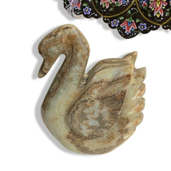 Luxury Artisan Hand carved onyx swan Premium Design Showcase