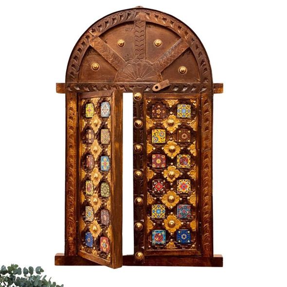 Luxury Handmade solid wood window with ceramic tile , vintage window 45x70 cm Premium Design Showcase