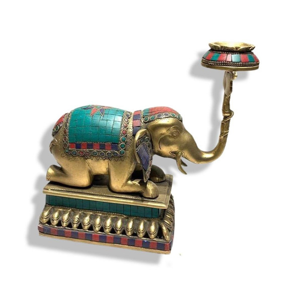 Exclusive Persian Elephant Candle Stand Statue Fine Craftsmanship Detail
