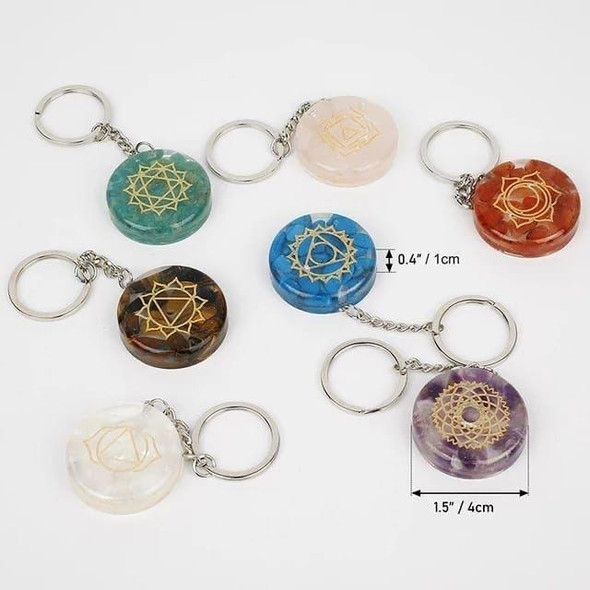 Seven Chakra Natural Crystal Key Chains | Luxury Heritage Gift & Cultural Souvenir - Luxury Handcrafted Art Craftihouse Dubai