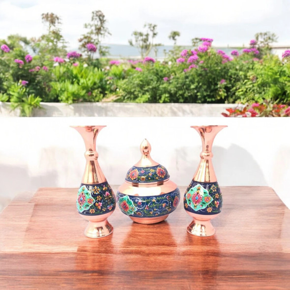 Exclusive Artisan Mes Pardaz Copper Flower Fine Craftsmanship Detail