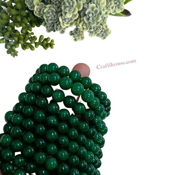 Green Jade Bracelets 8mm | Luxury Heritage Gift & Cultural Souvenir - Luxury Handcrafted Art Craftihouse Dubai