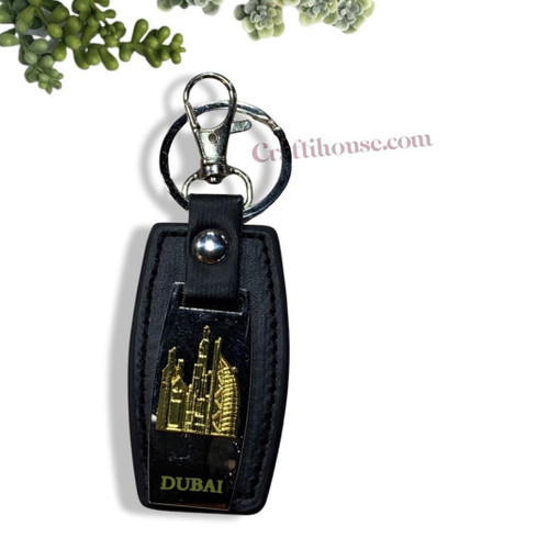 Pu Leather Keychain Premium Artisan Ceramic Magnet Unique Dubai Souvenir - Luxury Handcrafted Art Craftihouse Dubai